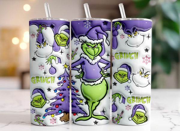 Grinch 3D Bubble effect Tumbler