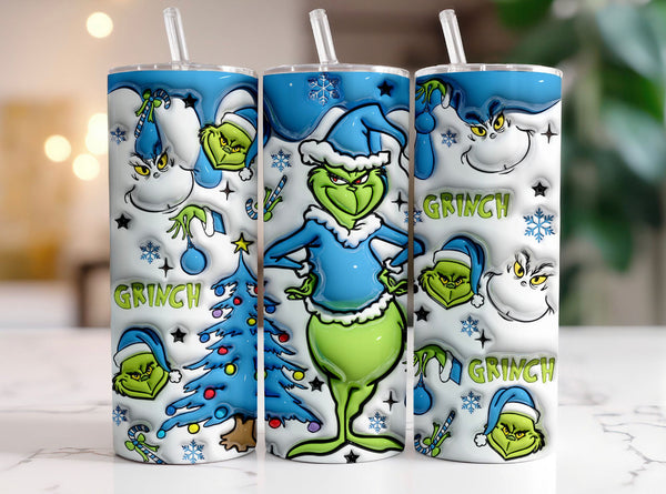 Grinch 3D Bubble effect Tumbler