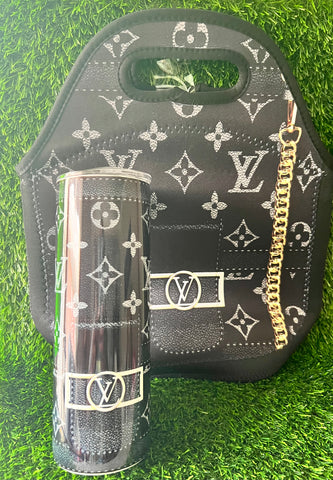 Black LV Tote Set