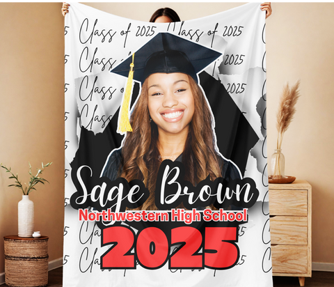 Soft Custom Grad Blankets