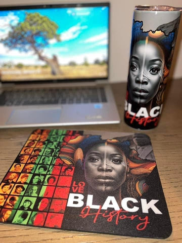 Black History Tumbler and mousepad set